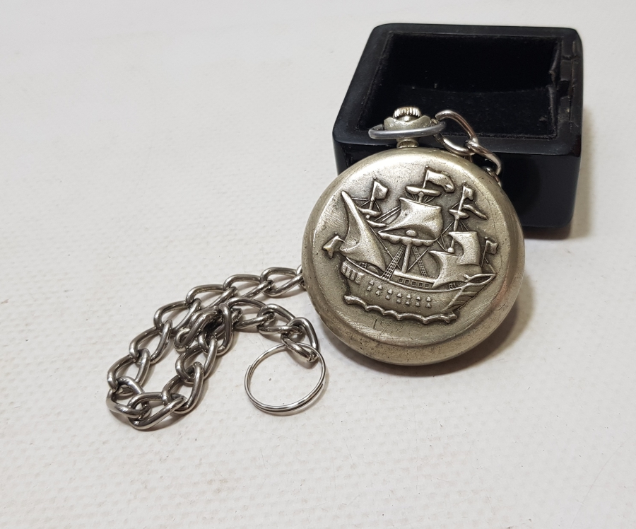 SERKİSOF MARKA ANTİKA KURMALI DENİZCİ CEP SAATİ