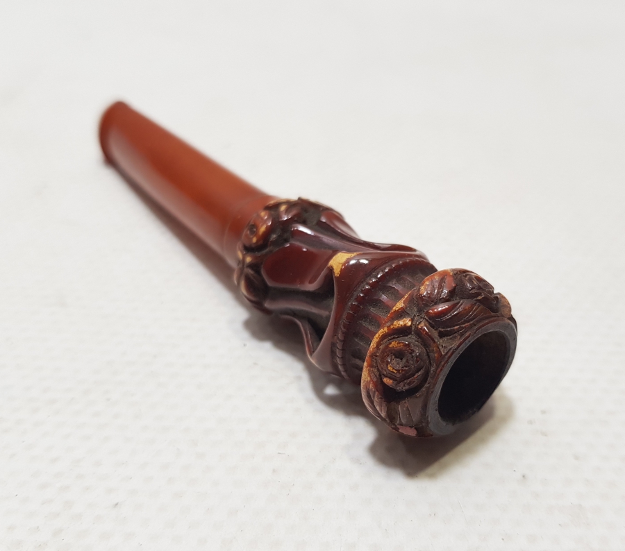 SIKMA KEHRİBAR EMZİKLİ OSMANLI DÖNEMİ NADİR SİGARA AĞIZLIĞI