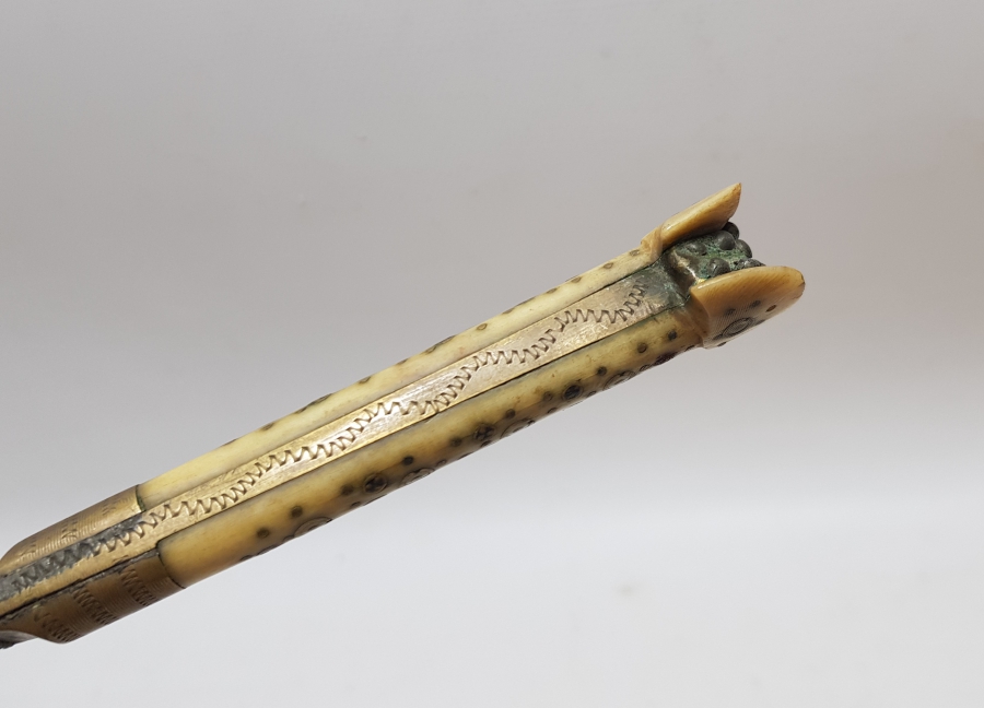 OSMANLI DÖNEMİ KOÇ BAŞI SAPLI BOSNA İŞİ SEYAHAT ÇATALI