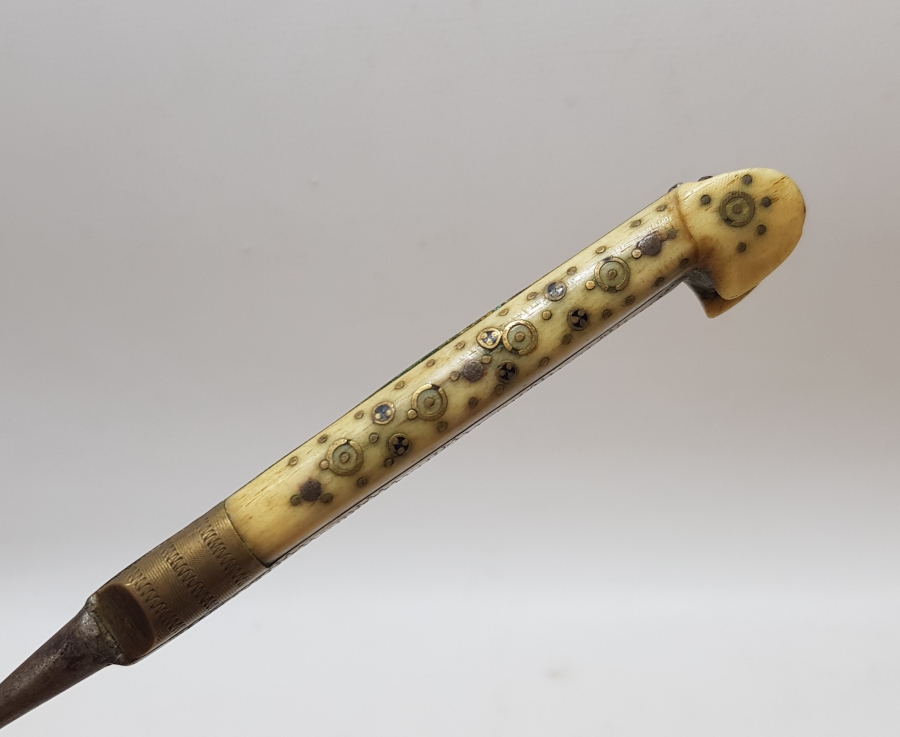 OSMANLI DÖNEMİ KOÇ BAŞI SAPLI BOSNA İŞİ SEYAHAT ÇATALI