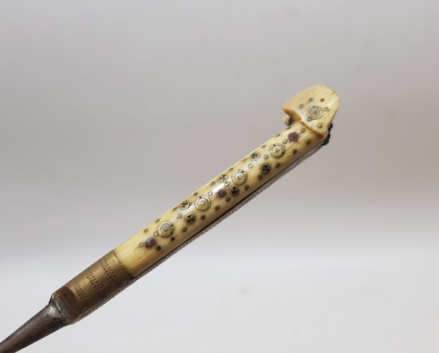 OSMANLI DÖNEMİ KOÇ BAŞI SAPLI BOSNA İŞİ SEYAHAT ÇATALI