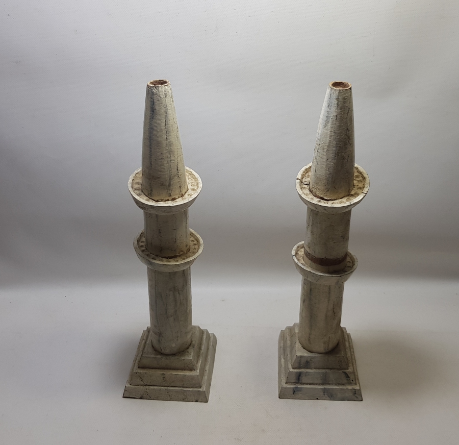 MİNARE FORMUNDA YAPILMIŞ OSMANLI DÖNEMİ TEKKE İŞİ ÇİFT MİHRAP DİREĞİ