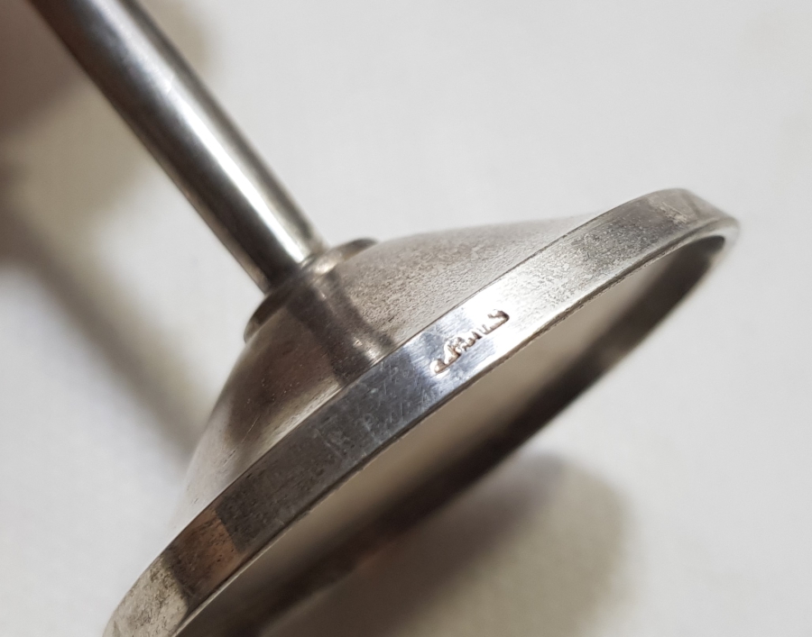 OSMANLI DÖNEMİ GÜMÜŞ KAPLAMA DAMGALI ÇİFT KADEH