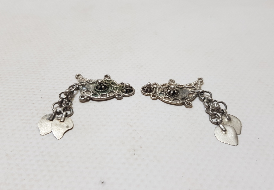 OSMANLI DÖNEMİ GÜHERZE İŞÇİLİKLİ ÇOK NADİR GÜMÜŞ CEPKEN DÜĞMESİ