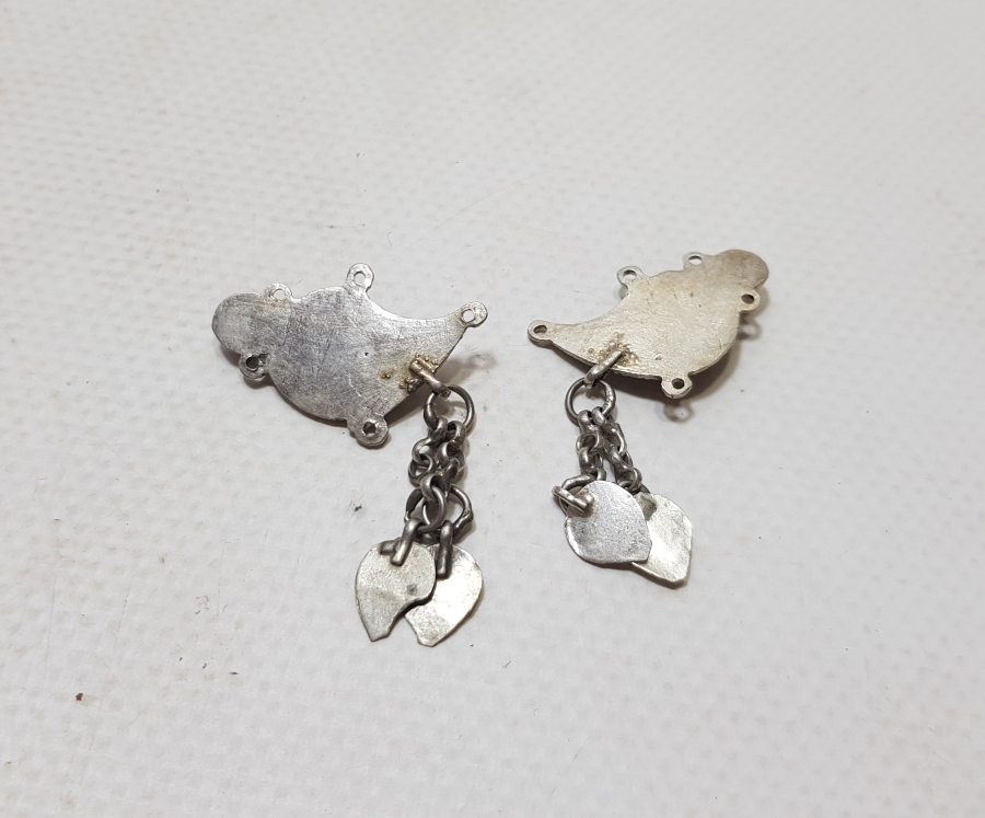 OSMANLI DÖNEMİ GÜHERZE İŞÇİLİKLİ ÇOK NADİR GÜMÜŞ CEPKEN DÜĞMESİ