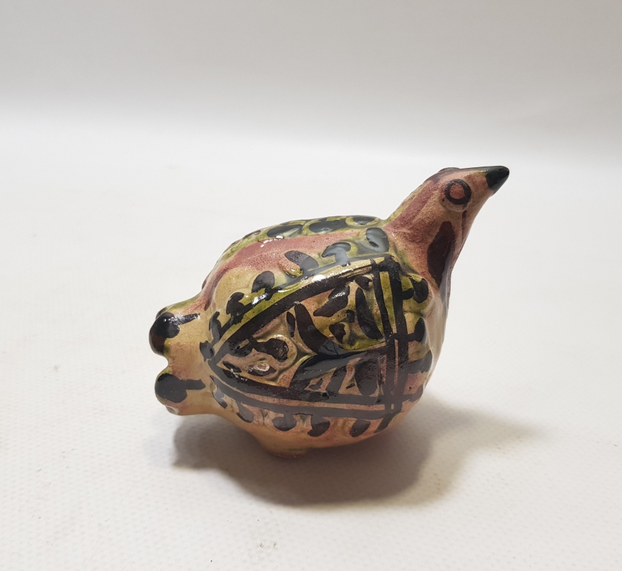 OSMANLI DÖNEMİ NAR FORMUNDA YAPILMIŞ EL BOYAMA ÇOK NADİR KUŞ FİGÜRÜ