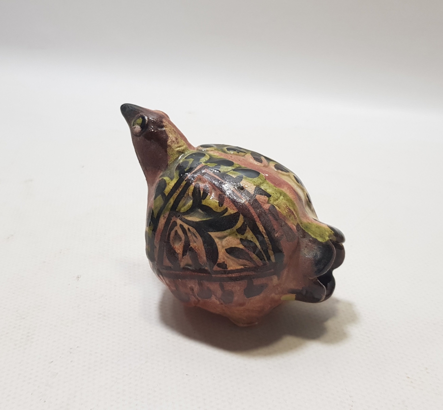 OSMANLI DÖNEMİ NAR FORMUNDA YAPILMIŞ EL BOYAMA ÇOK NADİR KUŞ FİGÜRÜ