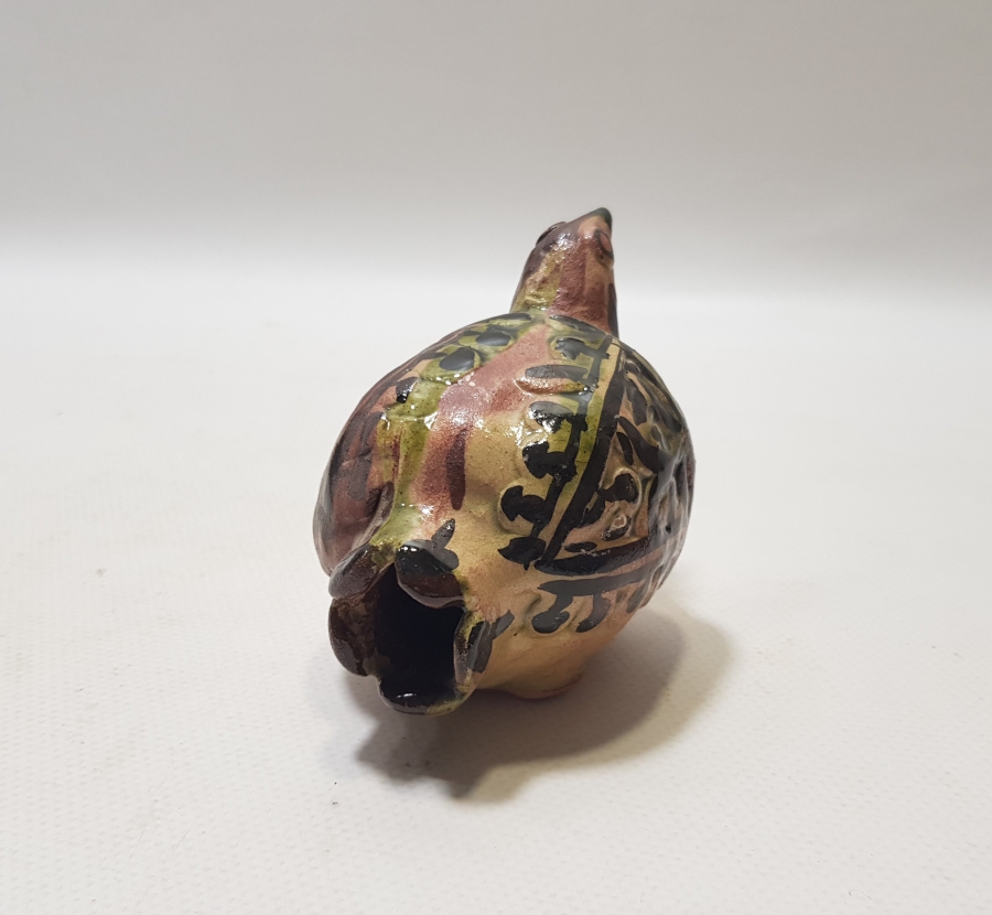 OSMANLI DÖNEMİ NAR FORMUNDA YAPILMIŞ EL BOYAMA ÇOK NADİR KUŞ FİGÜRÜ