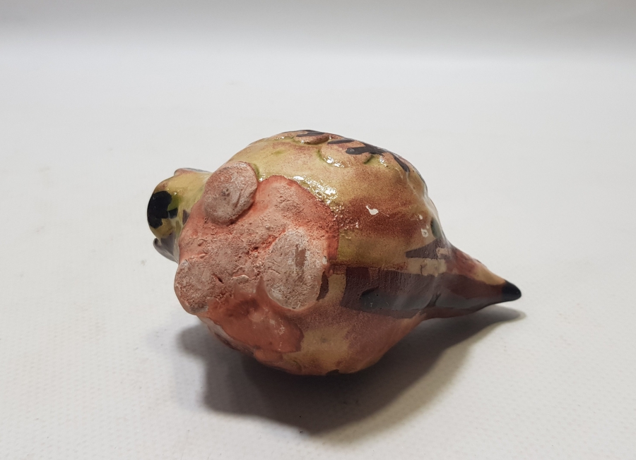 OSMANLI DÖNEMİ NAR FORMUNDA YAPILMIŞ EL BOYAMA ÇOK NADİR KUŞ FİGÜRÜ