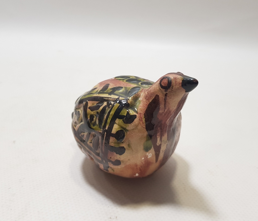 OSMANLI DÖNEMİ NAR FORMUNDA YAPILMIŞ EL BOYAMA ÇOK NADİR KUŞ FİGÜRÜ