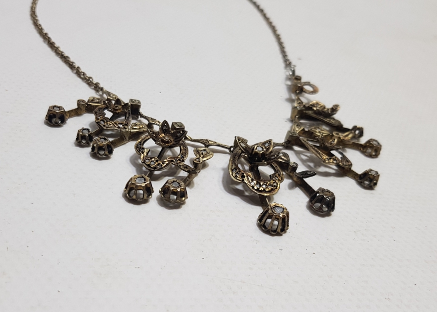 OSMANLI DÖNEMİ GÜL MODEL ELMAS GERDANLIK