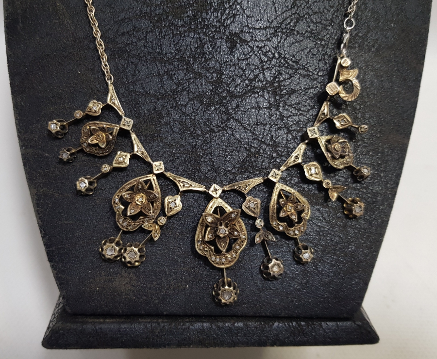 OSMANLI DÖNEMİ GÜL MODEL ELMAS GERDANLIK