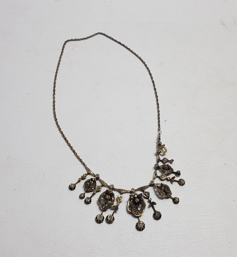 OSMANLI DÖNEMİ GÜL MODEL ELMAS GERDANLIK