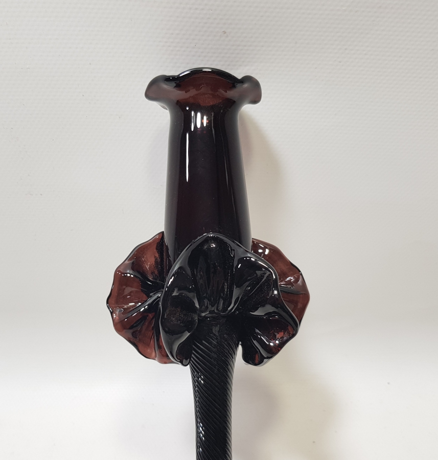 ÜFLEME CAMDAN MAMUL KOPARMA İŞÇİLİKLİ ANTİKA MURANO ŞAMDAN