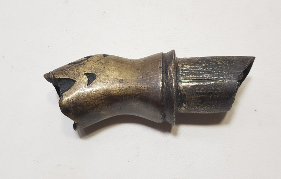 OSMANLI DÖNEMİ NADİR FORMDA ASLAN BAŞLI BRONZ HORHOR