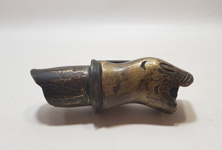 OSMANLI DÖNEMİ NADİR FORMDA ASLAN BAŞLI BRONZ HORHOR