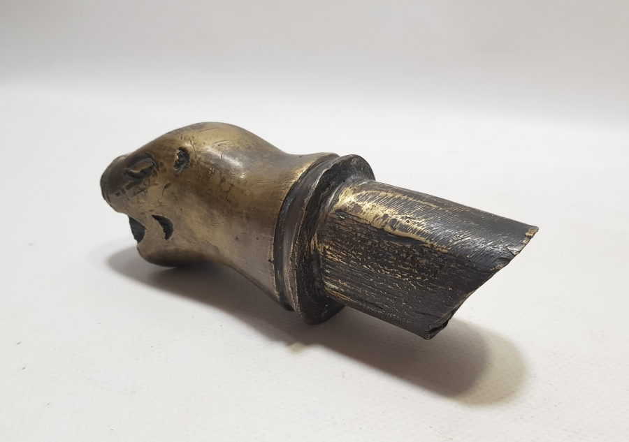 OSMANLI DÖNEMİ NADİR FORMDA ASLAN BAŞLI BRONZ HORHOR