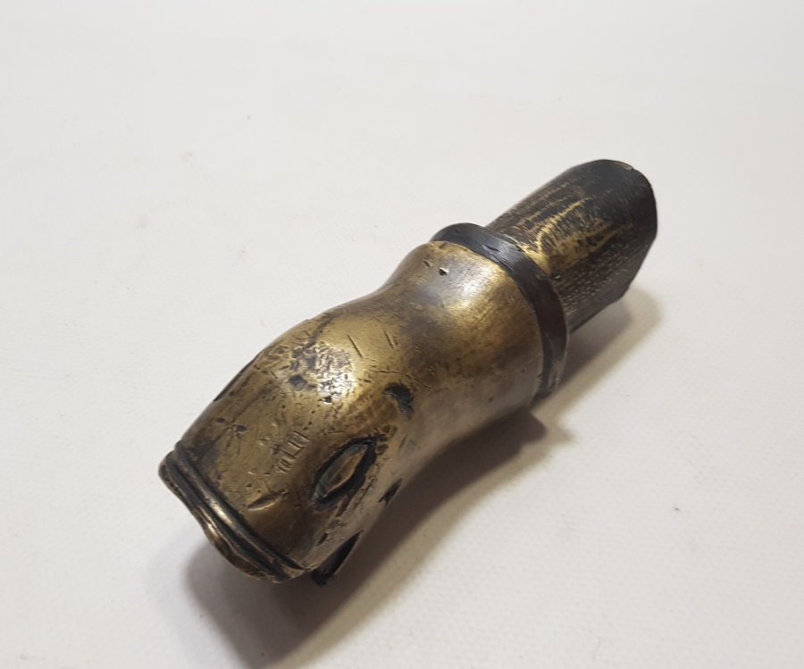 OSMANLI DÖNEMİ NADİR FORMDA ASLAN BAŞLI BRONZ HORHOR