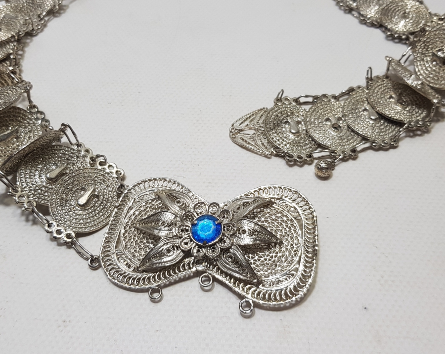 GÜMÜŞ KAPLAMA ANTİKA GELİN KEMERİ