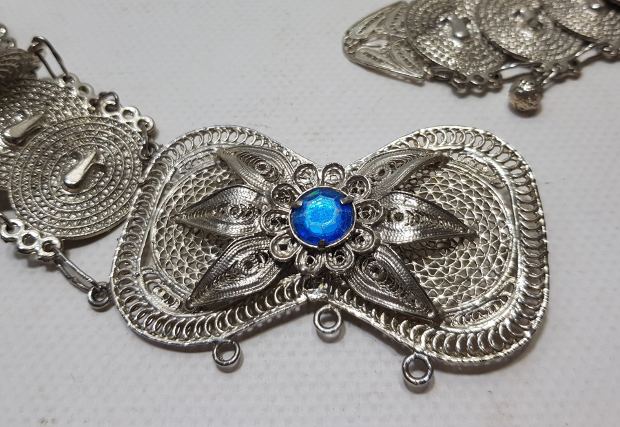 GÜMÜŞ KAPLAMA ANTİKA GELİN KEMERİ