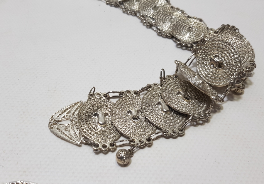 GÜMÜŞ KAPLAMA ANTİKA GELİN KEMERİ