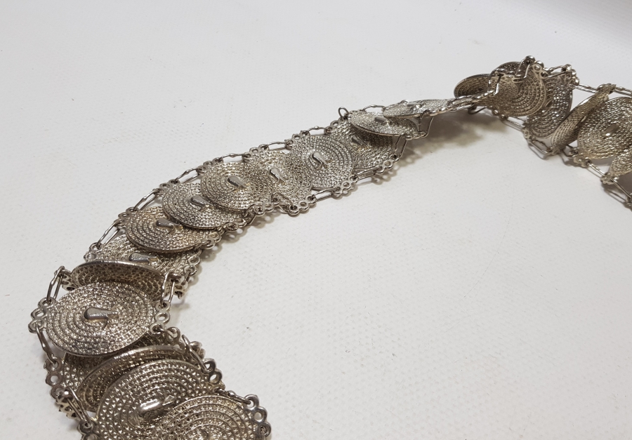 GÜMÜŞ KAPLAMA ANTİKA GELİN KEMERİ