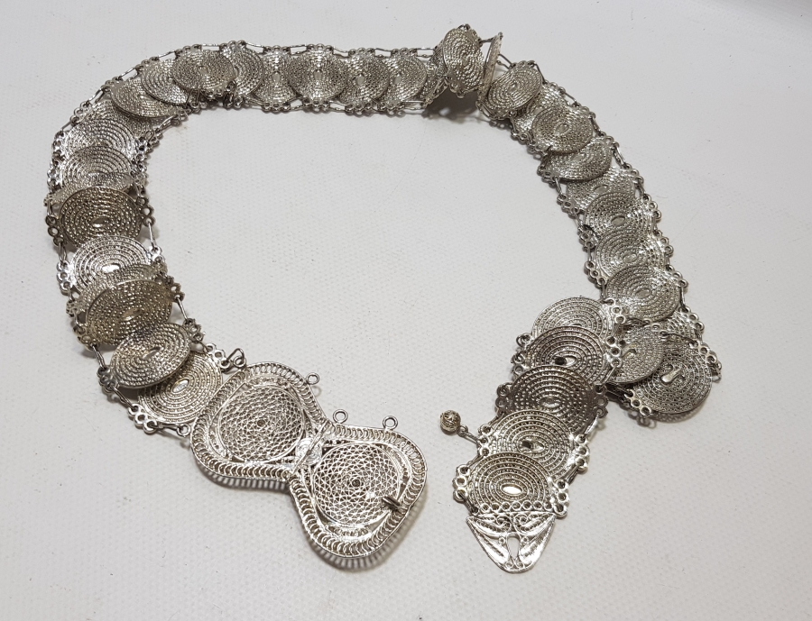 GÜMÜŞ KAPLAMA ANTİKA GELİN KEMERİ