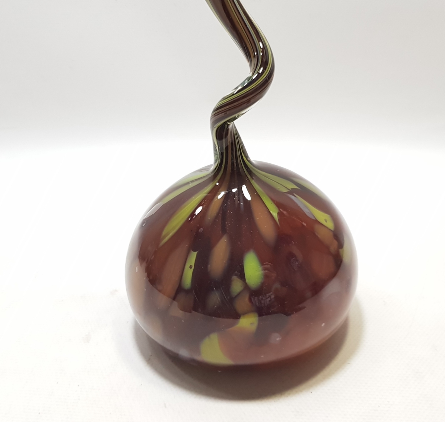 ÜFLEME CAMDAN MAMUL KOPARMA İŞÇİLİKLİ ANTİKA BÜYÜK BOY MURANO KARANFİLLİK