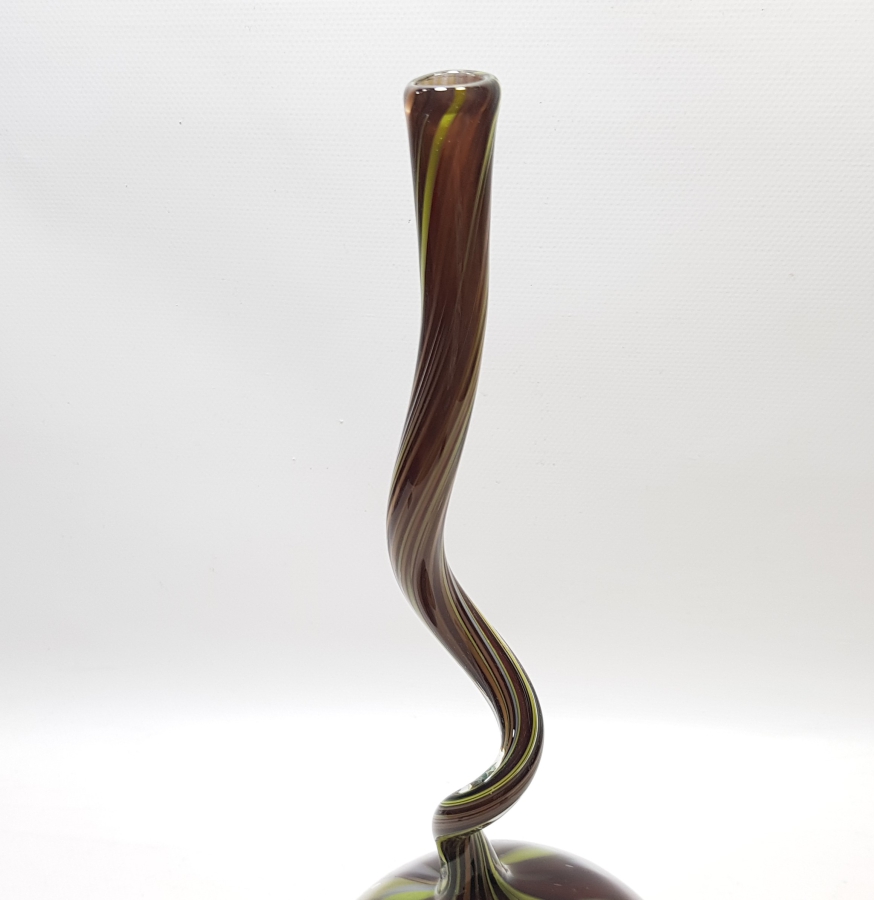 ÜFLEME CAMDAN MAMUL KOPARMA İŞÇİLİKLİ ANTİKA BÜYÜK BOY MURANO KARANFİLLİK