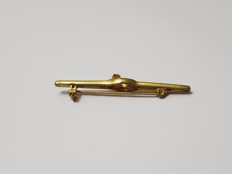 OSMANLI DÖNEMİ YAKUT TAŞLI ALTIN KAPLAMA BROŞ