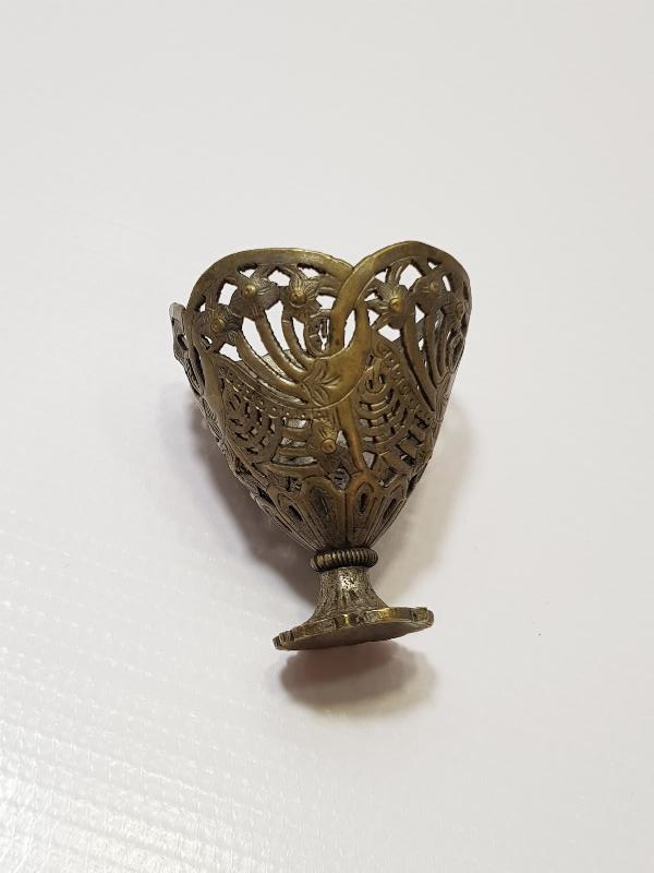 OSMANLI DÖNEMİ SÜLEYMANİYE İŞİ KIL TESTERE İŞÇİLİKLİ KAHVE FİNCANI ZARFI