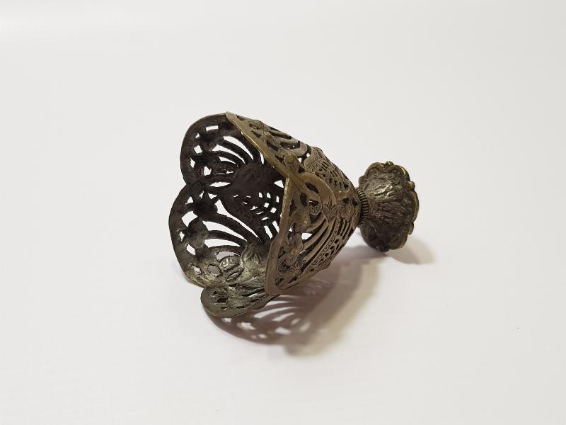 OSMANLI DÖNEMİ SÜLEYMANİYE İŞİ KIL TESTERE İŞÇİLİKLİ KAHVE FİNCANI ZARFI