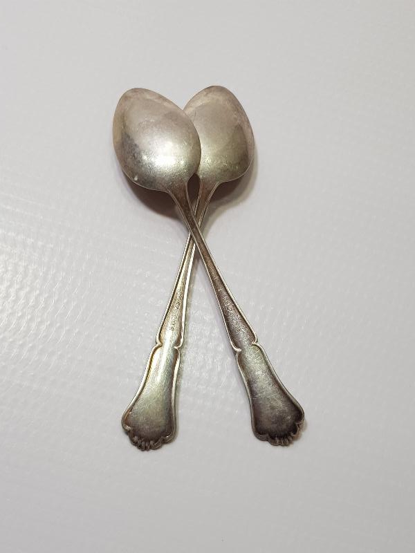 1880'LERDEN BİR ÇİFT GÜMÜŞ ÇAY KAŞIĞI