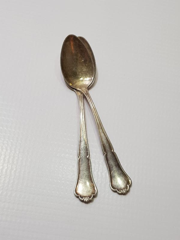 1880'LERDEN BİR ÇİFT GÜMÜŞ ÇAY KAŞIĞI