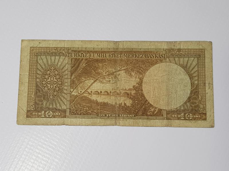 5. EMİSYON 3. TERTİP ÇOK NADİR 10 LİRA KAĞIT PARA