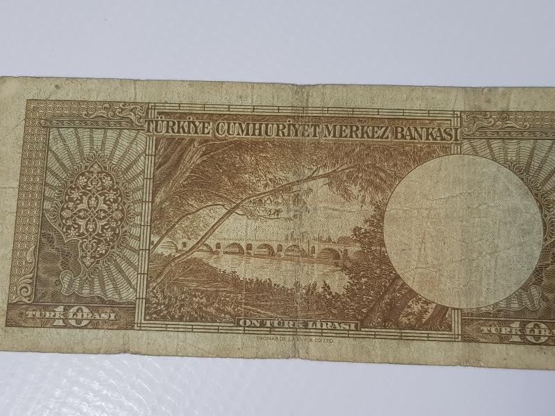 5. EMİSYON 3. TERTİP ÇOK NADİR 10 LİRA KAĞIT PARA