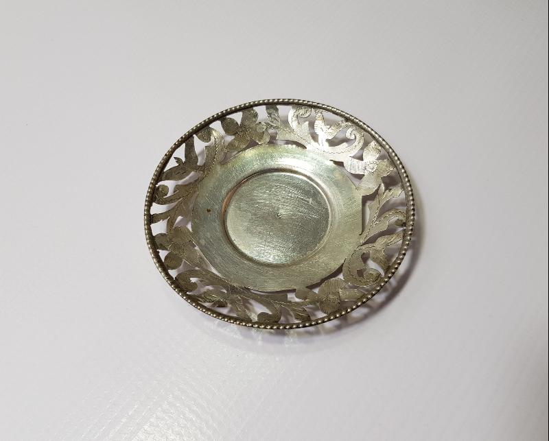 ANTİKA KIL TESTERE İŞÇİLİKLİ GÜMÜŞ ÇAY TABAĞI