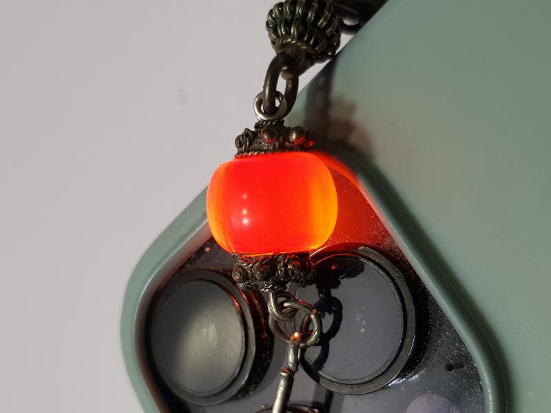 OSMANLI DÖNEMİ KEHRİBAR TAŞLI GÜMÜŞ TESPİH PÜSKÜLÜ