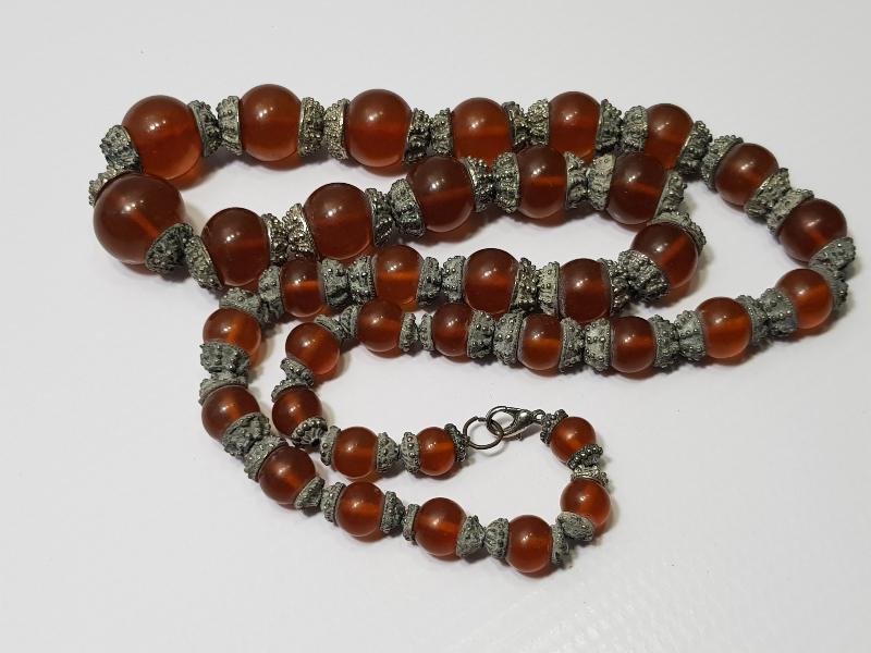 ANTİKA DAMLA KEHRİBAR KOLYE - GERDANLIK