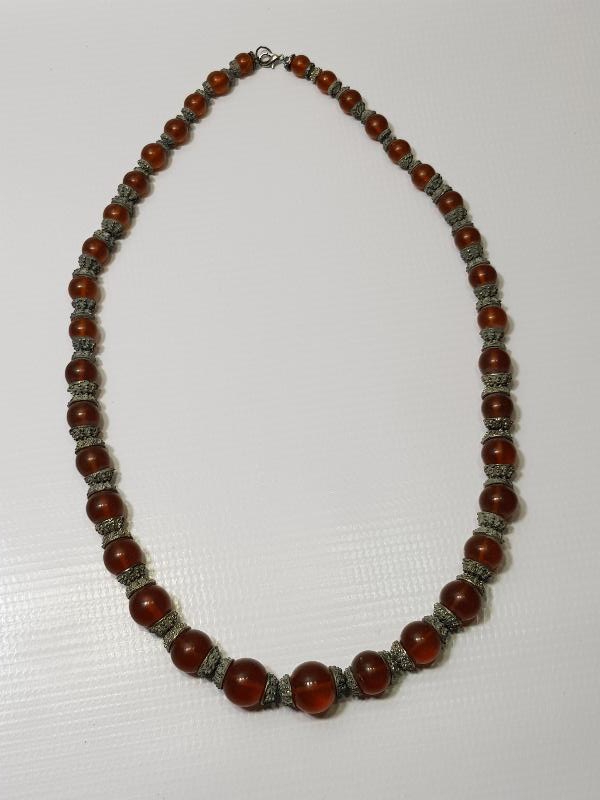 ANTİKA DAMLA KEHRİBAR KOLYE - GERDANLIK