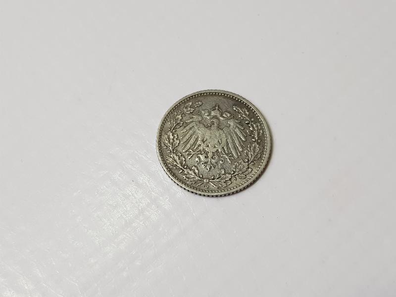 1906 ALMANYA 1/2 MARK GÜMÜŞ PARA