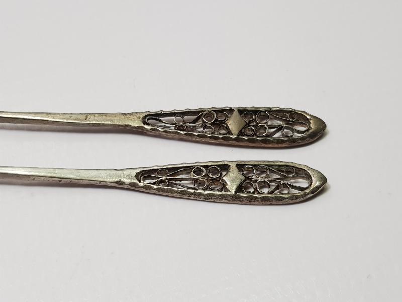 OSMANLI DÖNEMİ İZMİR İŞİ BİR ÇİFT GÜMÜŞ LİMON ÇATALI