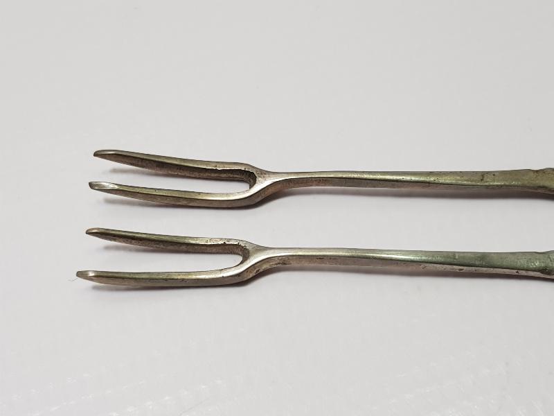 OSMANLI DÖNEMİ İZMİR İŞİ BİR ÇİFT GÜMÜŞ LİMON ÇATALI