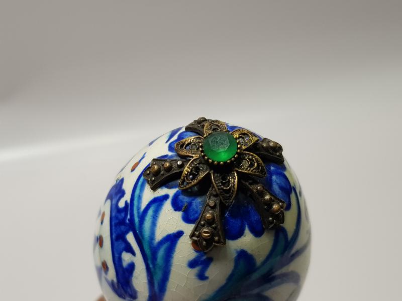 MEŞHUR KÜTAHYA SERAMİK USTASI SITKI İMZALI ÇOK NADİR FORMDA ASKI TOPU