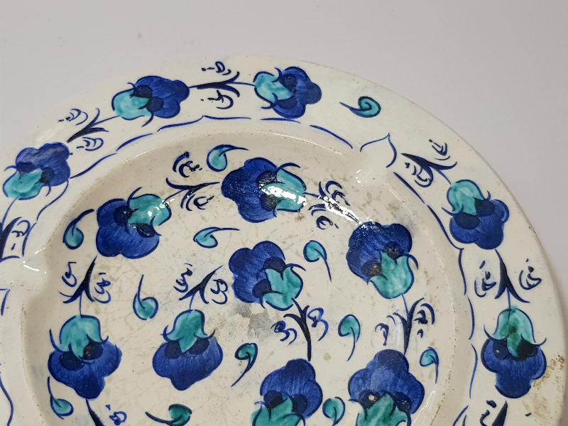 ANTİKA KÜTAHYA İŞİ BİR ÇİFT KÜL TABLASI