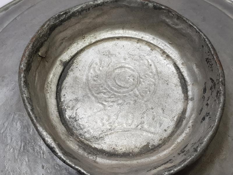 OSMANLI DÖNEMİ ÜZERİ OSMANLICA YAZILI HİLALİ AHMER TENCERE