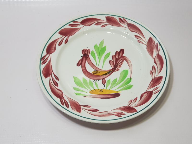 OSMANLI DÖNEMİ HOROZLU PORSELEN TABAK