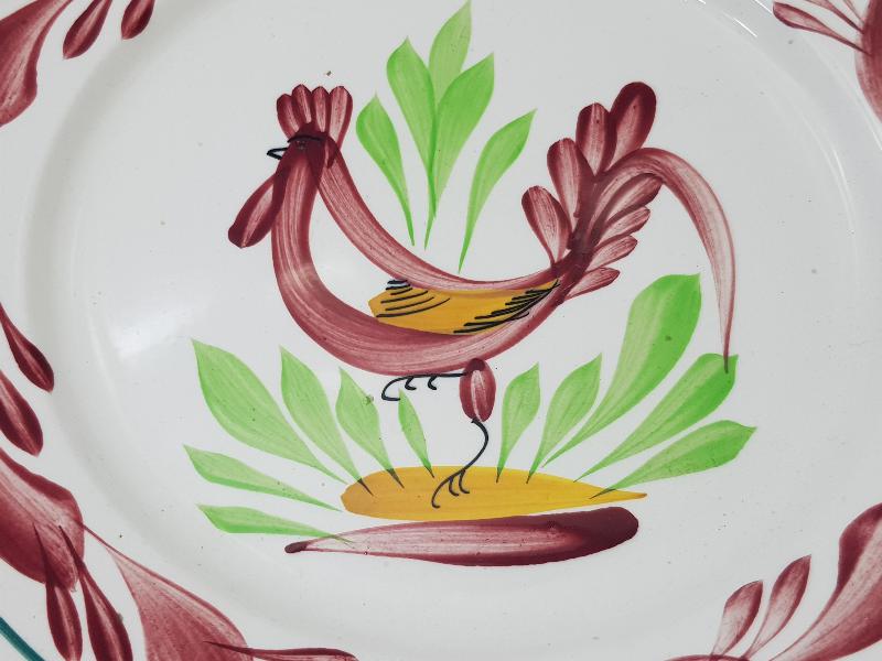 OSMANLI DÖNEMİ HOROZLU PORSELEN TABAK