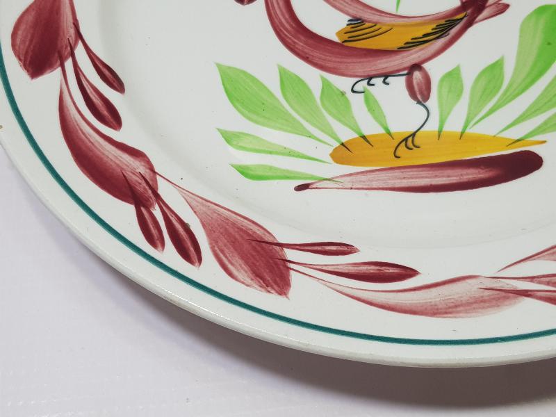 OSMANLI DÖNEMİ HOROZLU PORSELEN TABAK