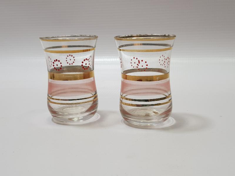 OSMANLI DÖNEMİ MİNELİ BİR ÇİFT ÇAY BARDAĞI